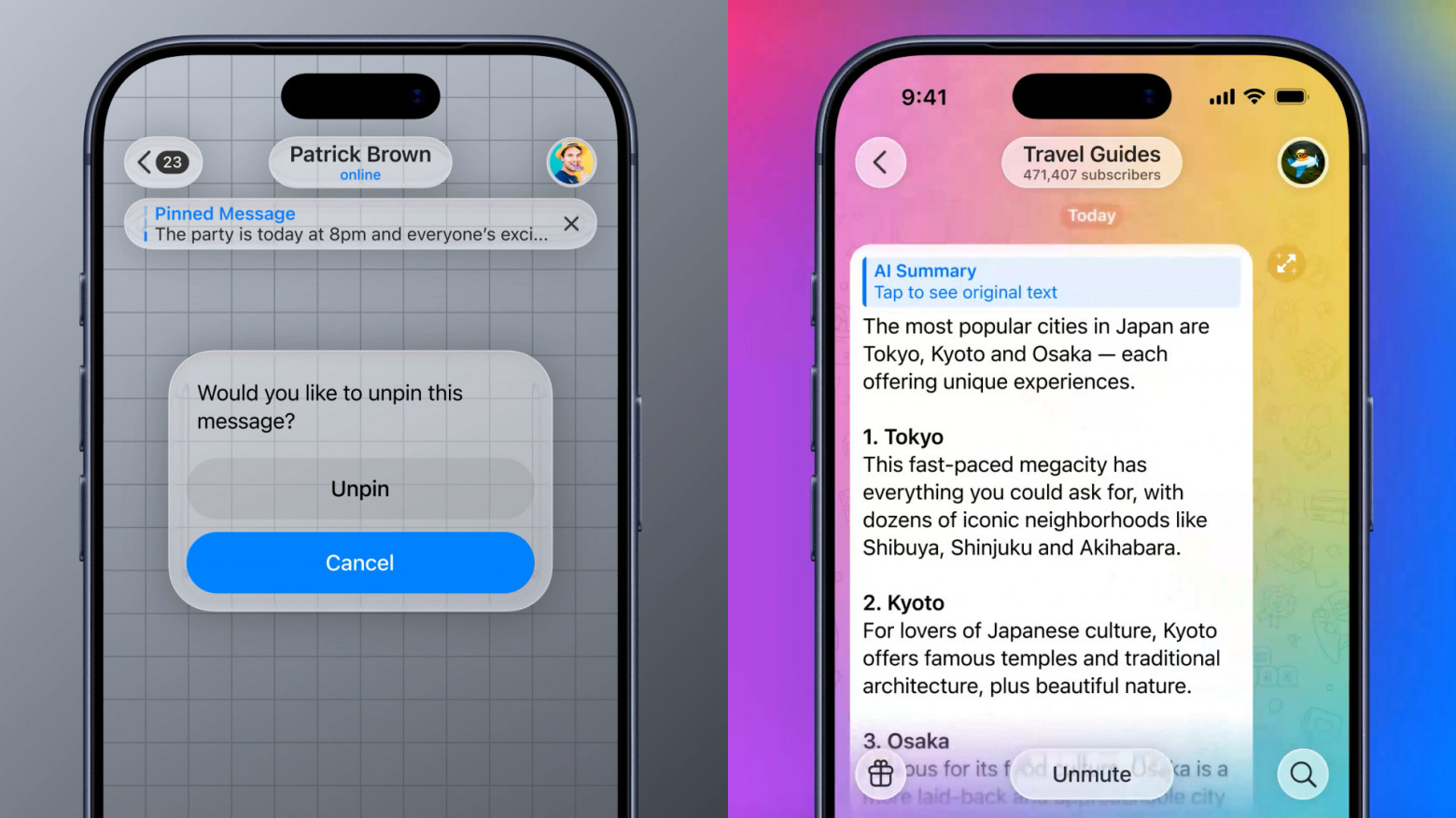 Вышло обновление Telegram: краткие пересказы от ИИ и дизайн «жидкое стекло» - 1